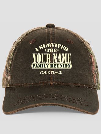 I Survived Reunion : Embroidered 2-Tone Camo Hats