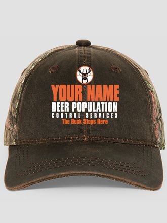 Deer Services : Embroidered 2-Tone Camo Hats