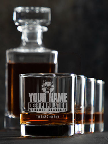 Deer Services : Decanter Rocks Glass Gift Sets - Engraved