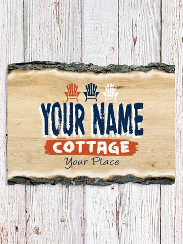 Cottage : Faux Sliced Log Plaque