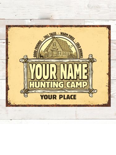 Vintage Hunting Camp : Tin Signs