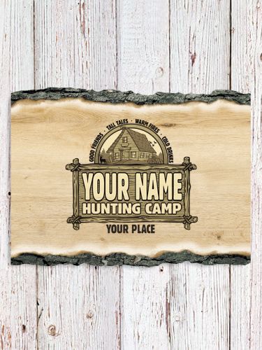 Vintage Hunting Camp : Faux Sliced Log Plaque