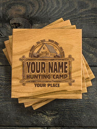 Vintage Hunting Camp : Coasters - Engraved