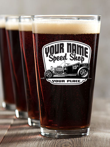 Speed Shop : Pint Glasses - Color Printed