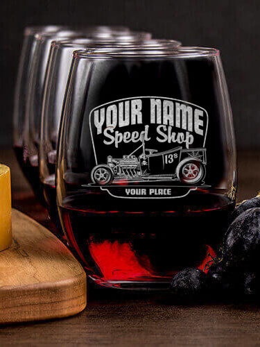 Speed Shop : Cheese Board Wine Glass Gift Sets - Engraved