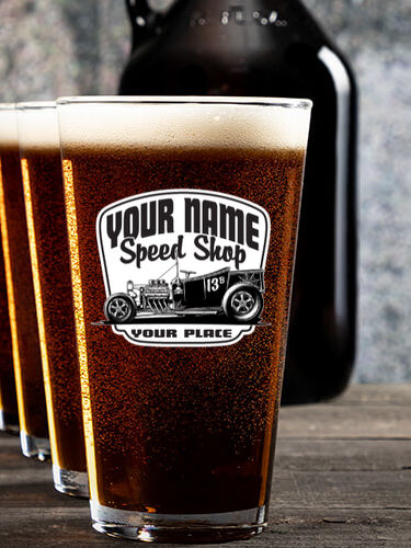 Speed Shop : Growler Pint Glass Gift Sets - Color Printed
