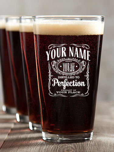 Distilled to Perfection : Pint Glasses - Color Printed