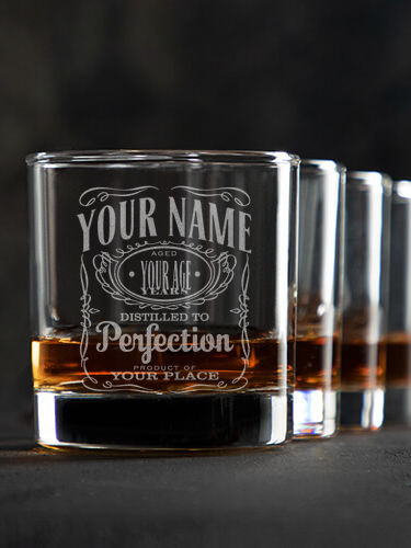 Distilled to Perfection : Rocks Glasses - Engraved