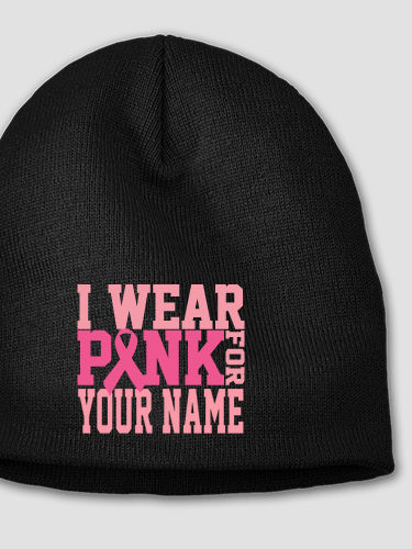 I Wear Pink : Embroidered Beanies