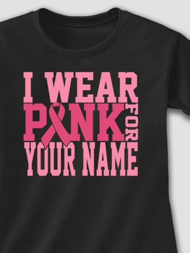 I Wear Pink : Adult Ladies Fitted T-Shirt