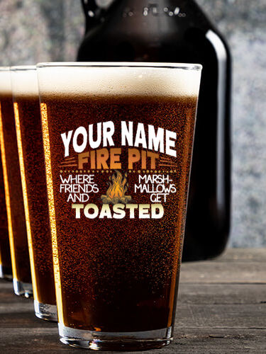 Fire Pit : Growler Pint Glass Gift Sets - Color Printed