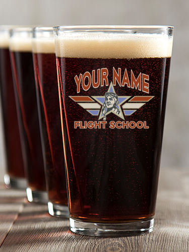 Flight School : Pint Glasses - Color Printed
