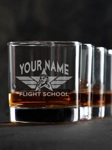 Flight School : Rocks Glasses - Engraved