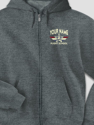 Flight School : Embroidered Zip Hoodies
