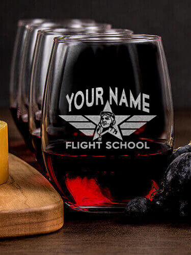 Flight School : Cheese Board Wine Glass Gift Sets - Engraved