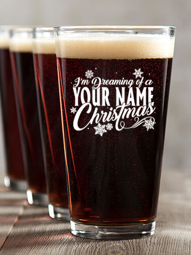 Dreaming Of Christmas : Pint Glasses - Color Printed