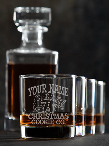 Christmas Cookie Company : Decanter Rocks Glass Gift Sets - Engraved