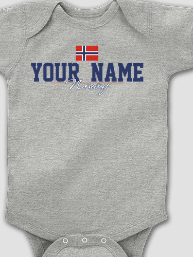 Norwegian Flag : Printed Baby Bodysuits