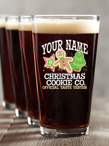 Christmas Cookie Tester : Pint Glasses - Color Printed