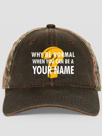 Why Be Normal : Embroidered 2-Tone Camo Hats