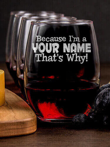 That's Why : Cheese Board Wine Glass Gift Sets - Engraved