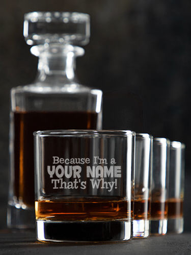 That's Why : Decanter Rocks Glass Gift Sets - Engraved