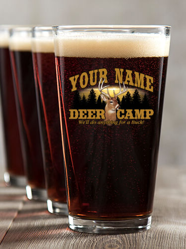 Deer Camp : Pint Glasses - Color Printed