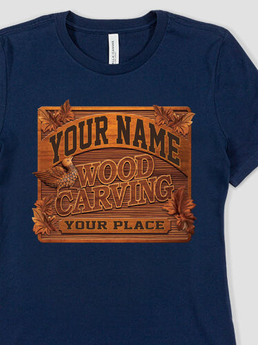 Wood Carving : Premium Ladies T-Shirts