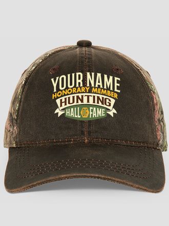 Deer Hunting Hall Of Fame : Embroidered 2-Tone Camo Hats