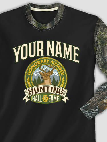 Deer Hunting Hall Of Fame : Printed 2-Tone Camo Long Sleeves