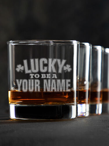 Lucky To Be : Rocks Glasses - Engraved