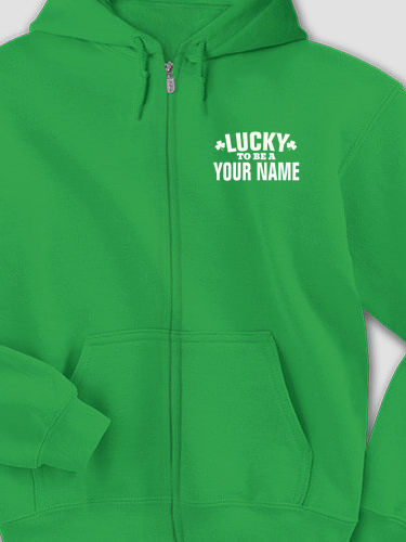 Lucky To Be : Embroidered Zip Hoodies
