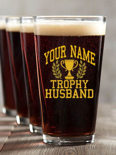 Trophy Husband : Pint Glasses - Color Printed