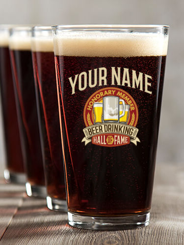 Beer Drinking Hall Of Fame : Pint Glasses - Color Printed