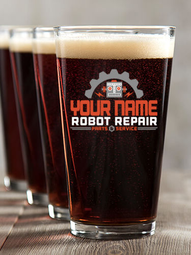 Robot Repair : Pint Glasses - Color Printed