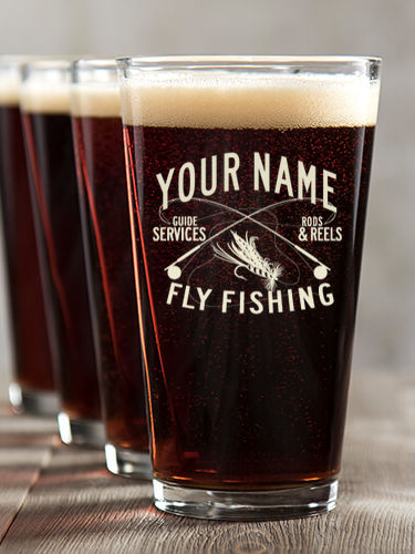 Fly Fishing Guide : Pint Glasses - Color Printed