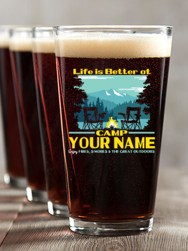 Life Is Better : Pint Glasses - Color Printed