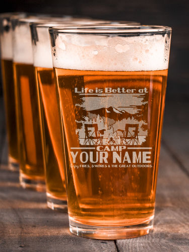 Life Is Better : Pint Glasses - Engraved