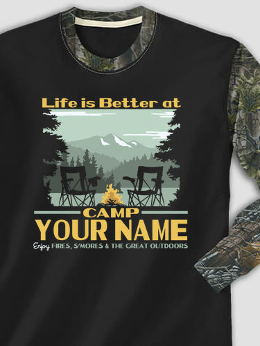 Life Is Better : Printed 2-Tone Camo Long Sleeves