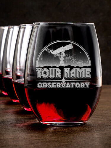 Observatory : Stemless Wine Glasses - Engraved