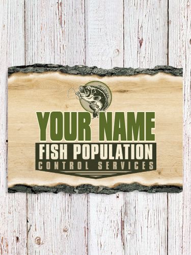Fish Services : Faux Sliced Log Plaque