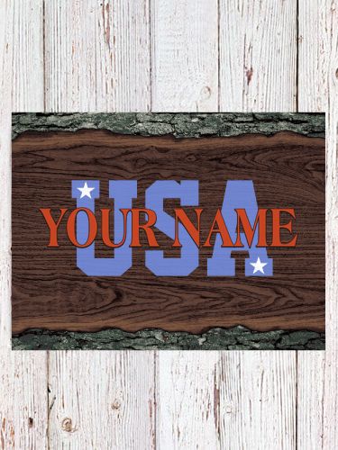 USA : Faux Sliced Log Plaque