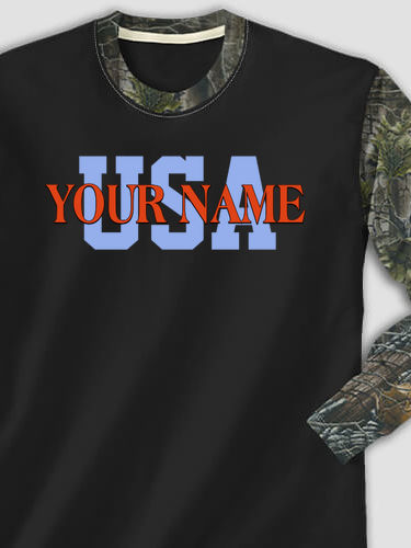 USA : Printed 2-Tone Camo Long Sleeves