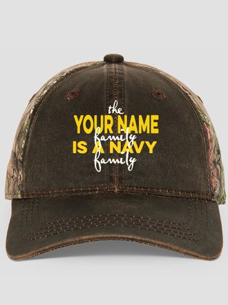 Navy Family : Embroidered 2-Tone Camo Hats
