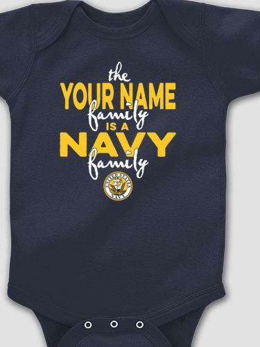 Navy Family : Printed Baby Bodysuits