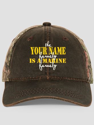 Marine Family : Embroidered 2-Tone Camo Hats