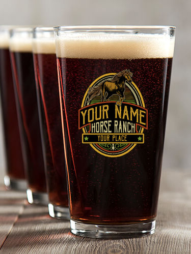 Classic Horse Ranch : Pint Glasses - Color Printed