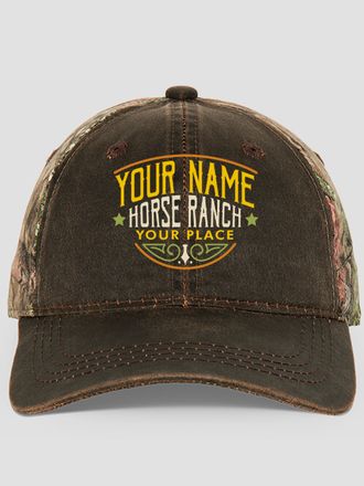 Classic Horse Ranch : Embroidered 2-Tone Camo Hats