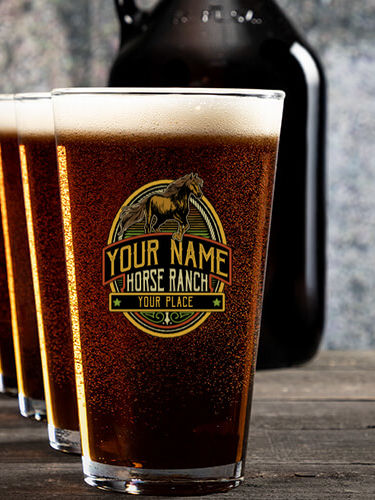 Classic Horse Ranch : Growler Pint Glass Gift Sets - Color Printed