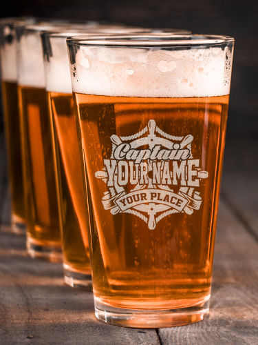 Vintage Captain : Pint Glasses - Engraved
